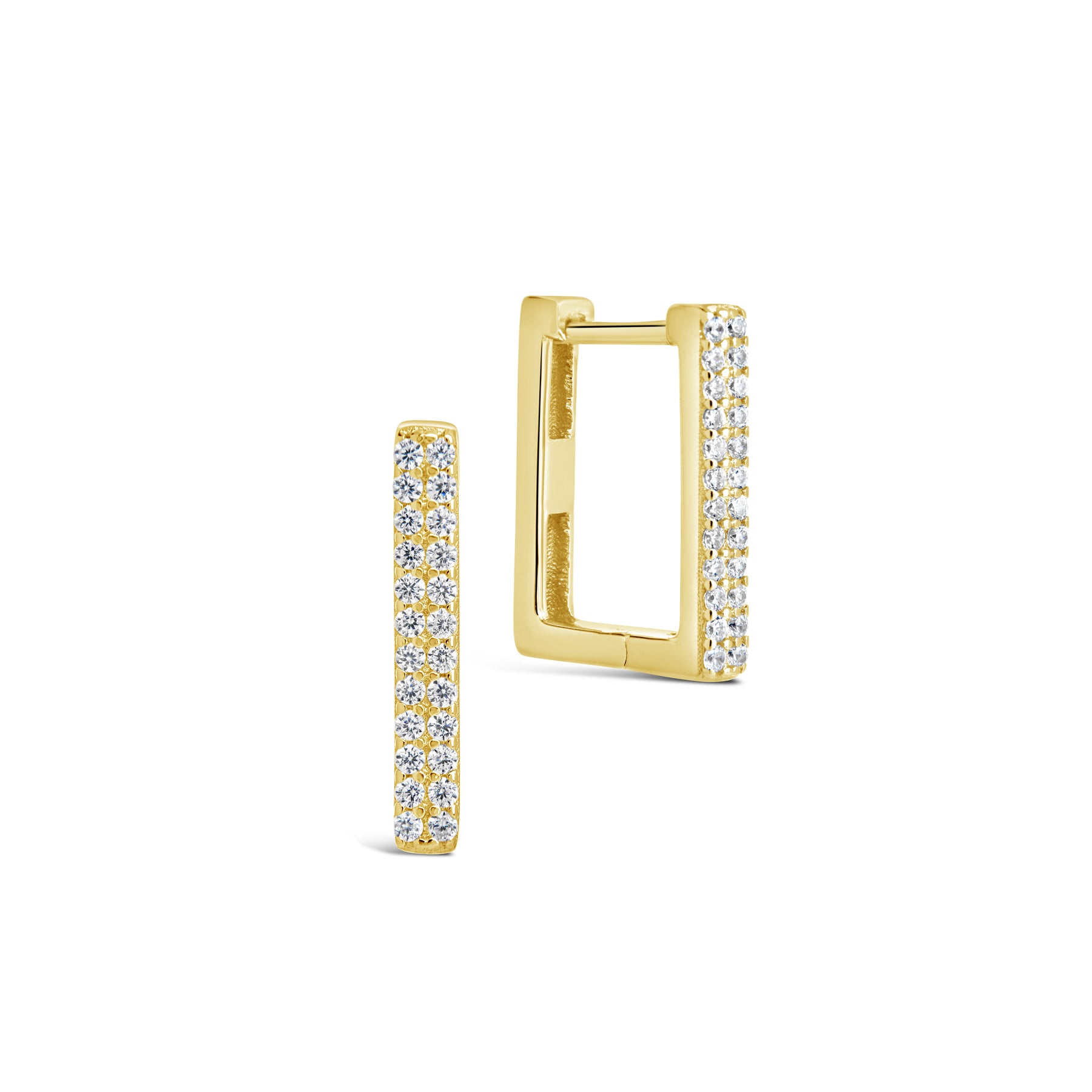 Sterling Silber CZ rechteckige Hoops