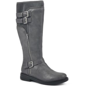 Mazed Kunstleder große kniehohe Stiefel
