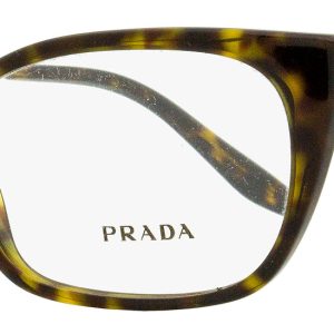 Prada Damen rechteckige Brille VPR14X 2AU1O1 havana/gold 54mm