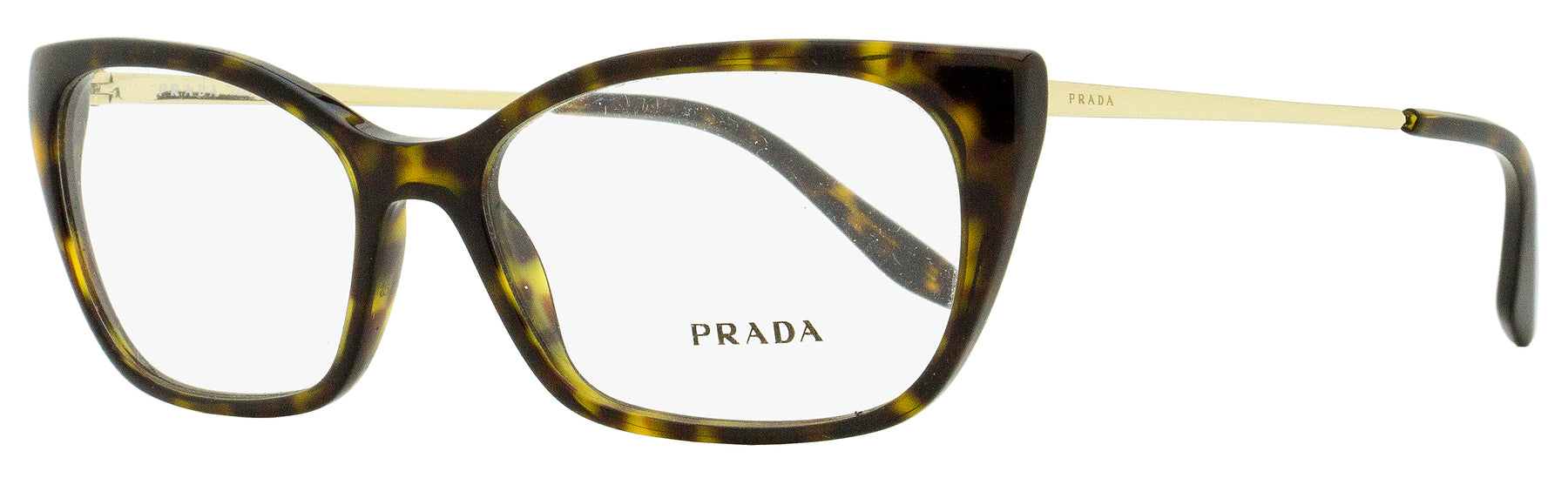 Prada Rechteckige Brillen für Damen VPR14X 2AU1O1 Havanna/Gold 54mm
