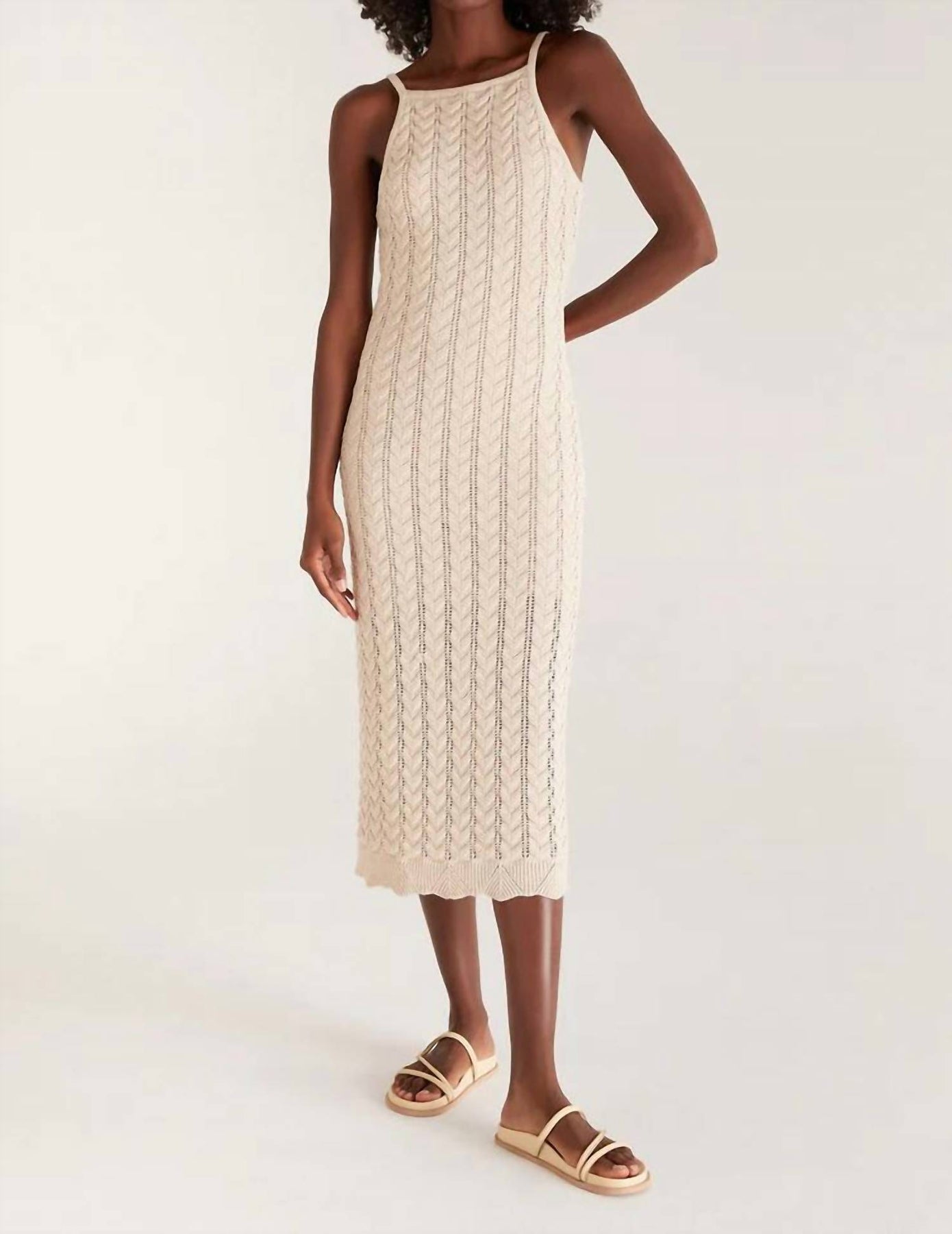 Camille häkeln Midi-Kleid in natürlichen