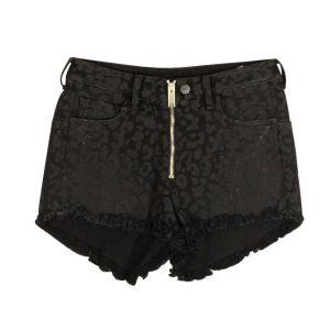 Marcelo Burlon Leopard Print Denimshorts – schwarz