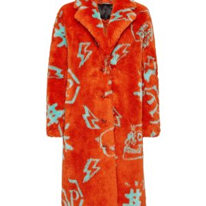 Eco fur Langmantel Monogramm 7676517548092