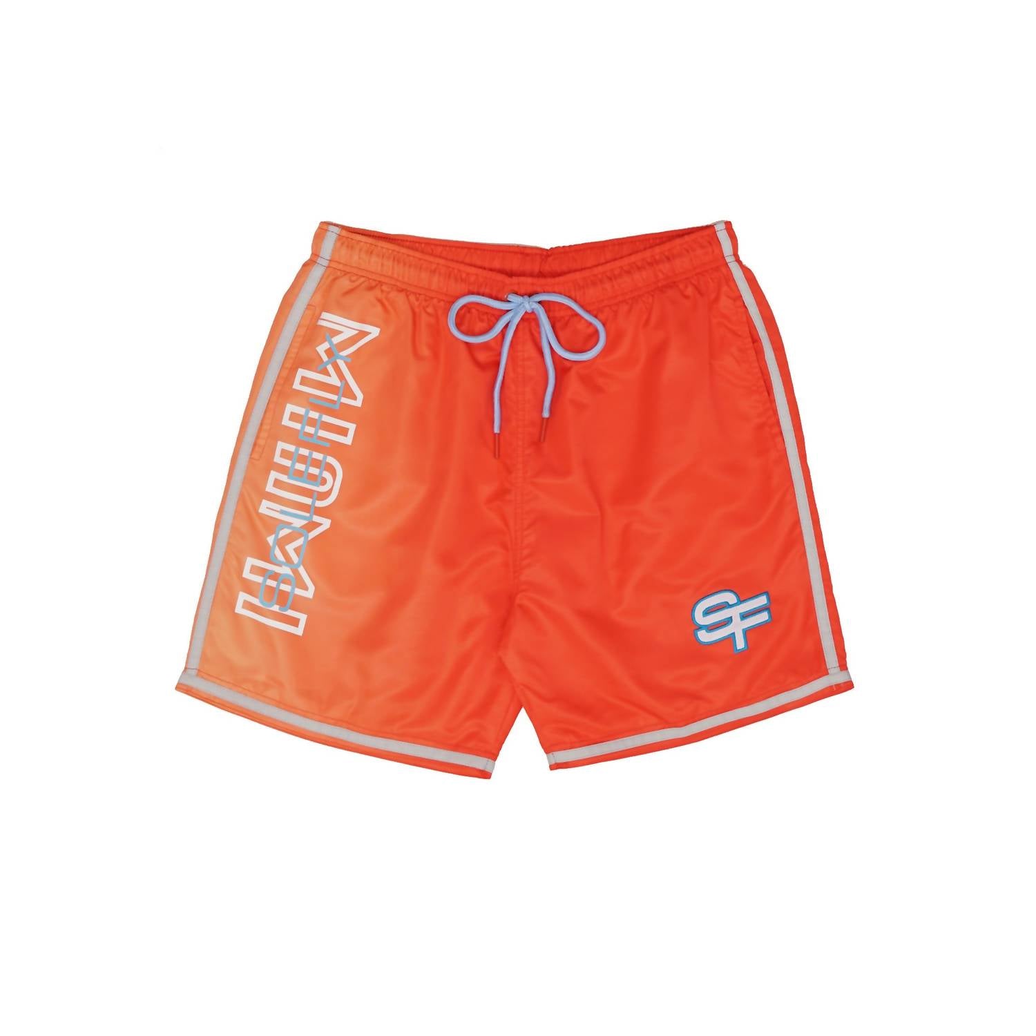 Shorts aus Nylongewebe in Orange