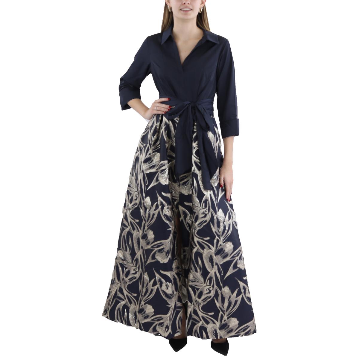 Jacquard Krawatte vorne Hemdkleid