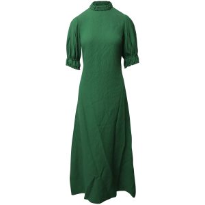 Emilia Wickstead Mimi Cut-Out Cloqué Kleid in grüner Viskose 7766544908348