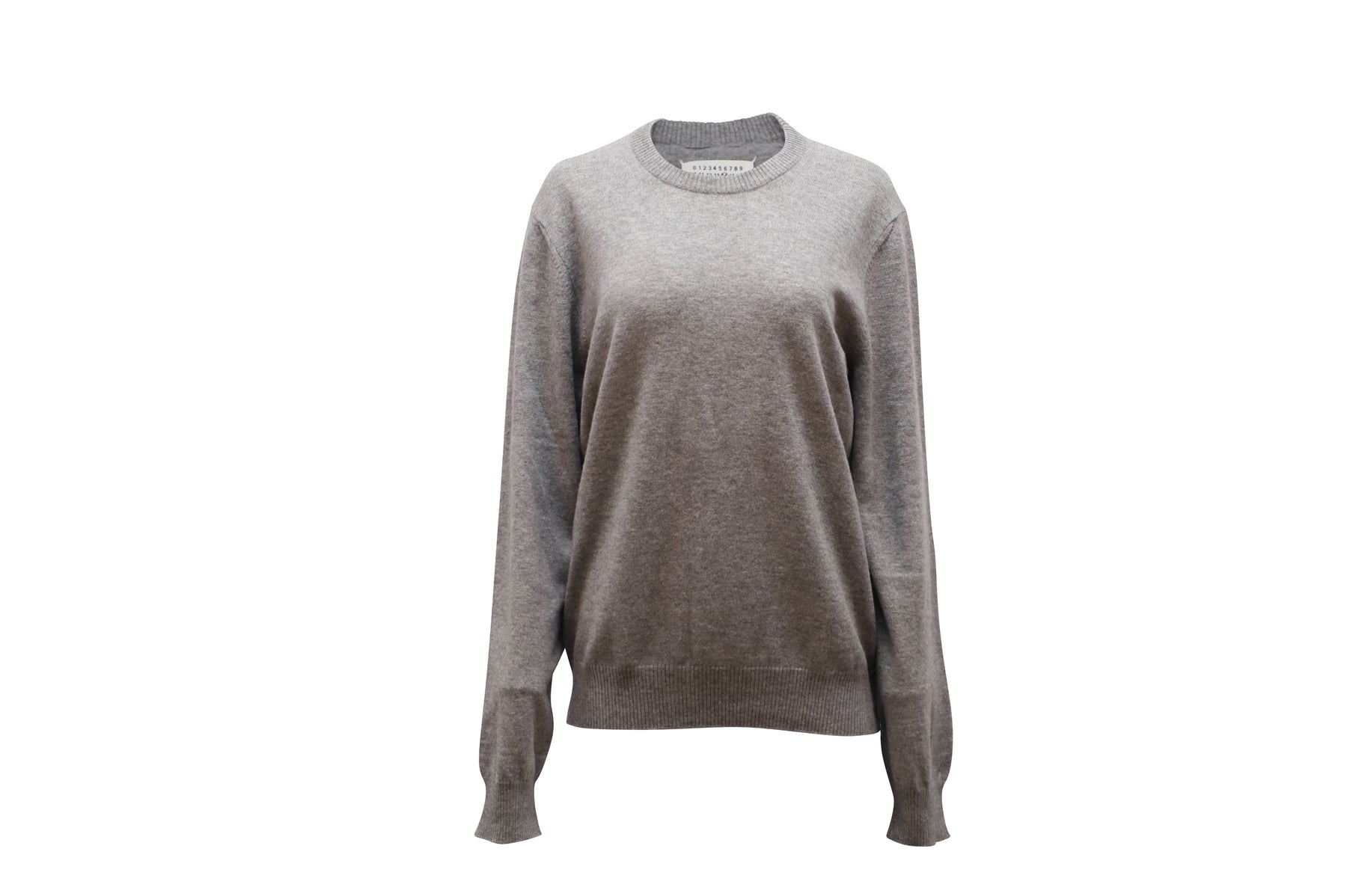Maison Margiela Sweatshirt mit Ellbogenpatch aus grauer Wolle