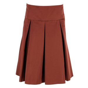 Hugo Boss Box Pleated Midirock aus ockerbraunem Polyester 7766530064444