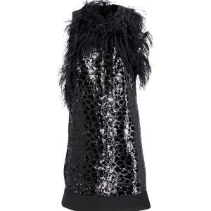 Boss Sequined ärmelloses Kleid in schwarzer Viskose 7766546907196
