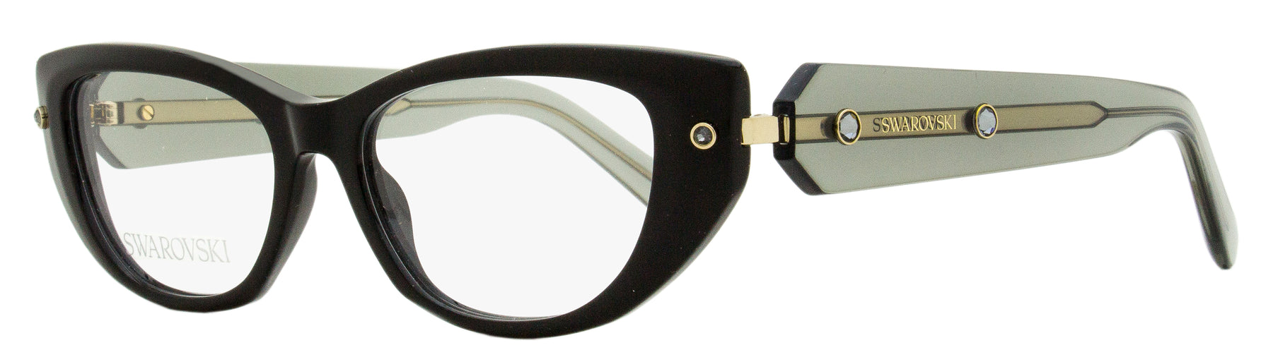 Swarovski Cat Eye Brillen für Damen SK5476 001 Schwarz/Grau 53mm