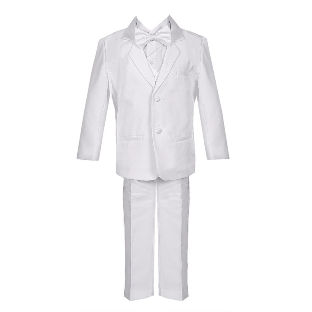 Große Jungen weiße 5 Stück Weste Jacke Hosen besondere Anlässe Tuxedo Anzug 8-14