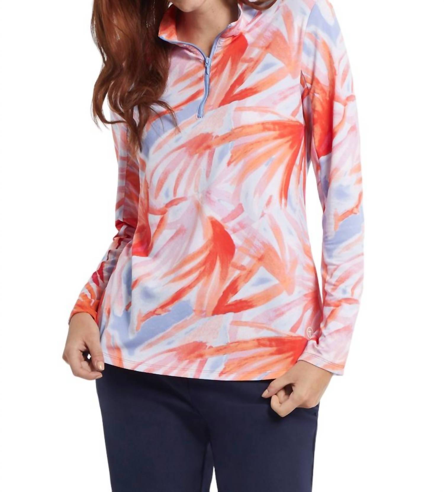 Performance Stehkragen Langarm-Top in Orchid