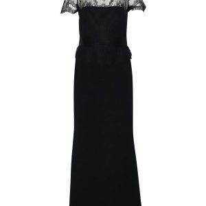 Marchesa Notte Lace Gown in Schwarzer Polyester 7766567747644