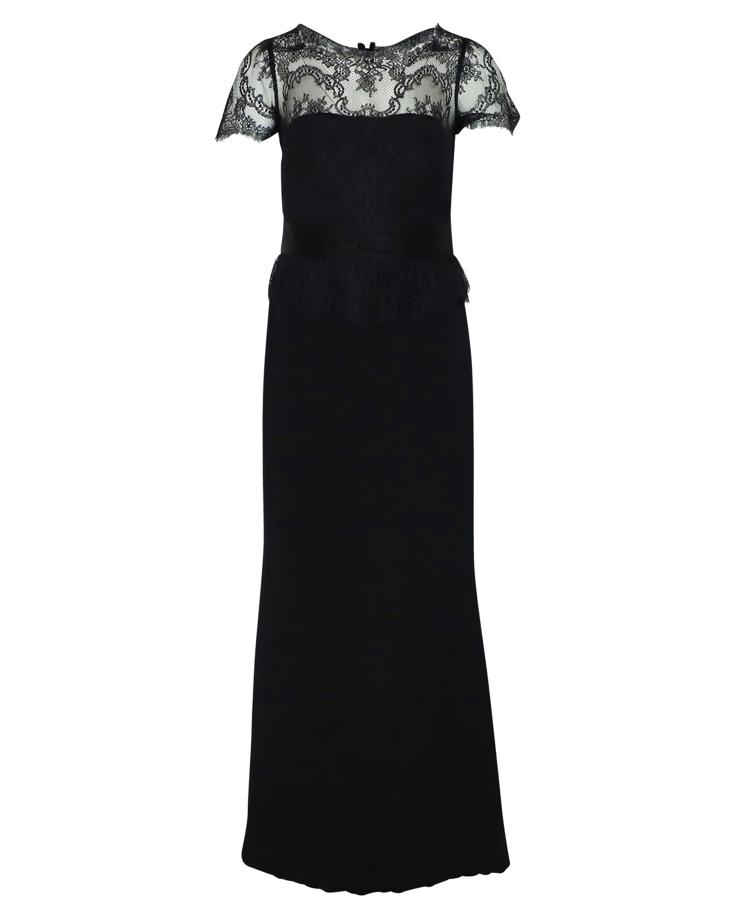 Marchesa Notte Spitze Kleid aus schwarzem Polyester