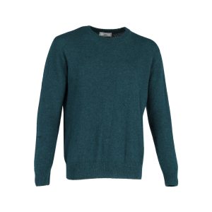 Ami Paris Pullover mit Rundhalsausschnitt aus grüner Wolle