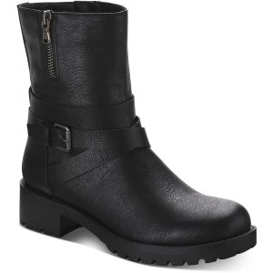 Stellaa Kunstleder geschliffene Sohle Motorradstiefel