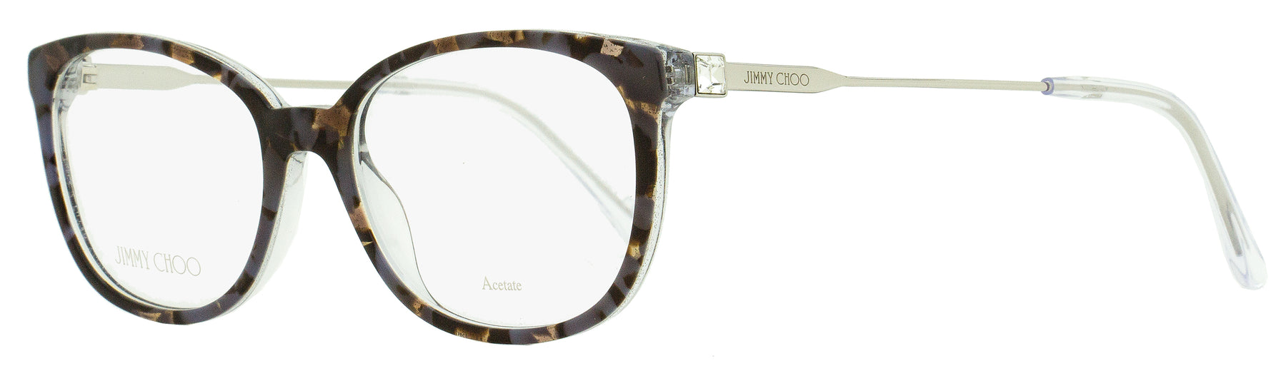 Jimmy Choo Ovale Brillen für Damen JC302 S61 Grau Havana 53mm