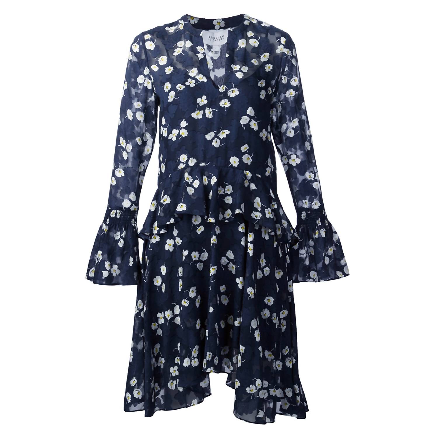Damen mit Blumenmuster knielangen Kleid in Marine
