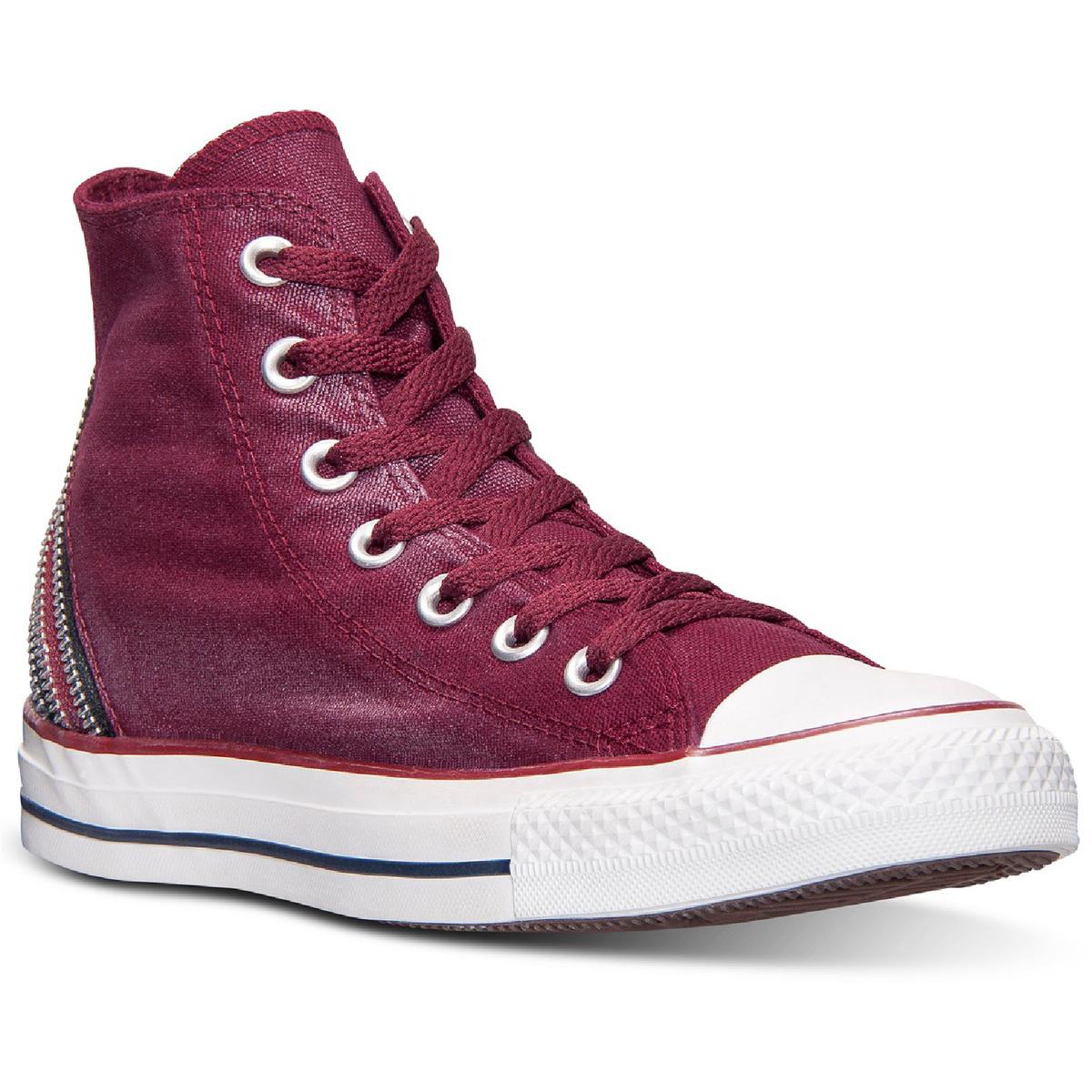 Tri Zip Sparkle Waschung Canvas mit Schnürung hohe Top Sneaker