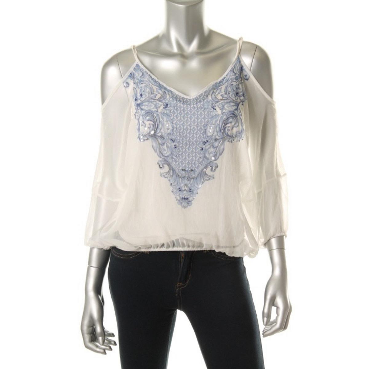 Petites Sheer Perlen Bluse