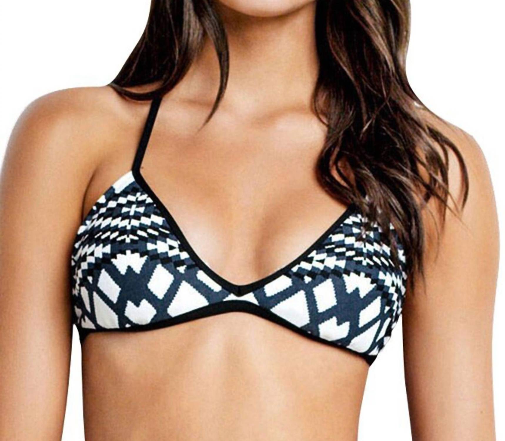 Bralette Bikini Top im Meer Schwarz Weiß