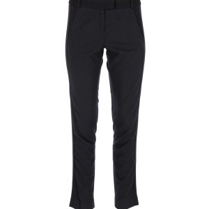 Maje Side Stripe Hose aus schwarzer Wolle 7766537437244