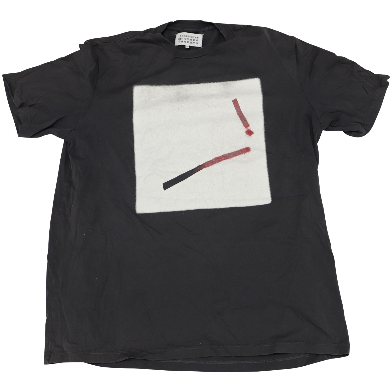 Maison Martin Margiela Bedrucktes T-Shirt mit Rundhalsausschnitt aus grauer Baumwolle