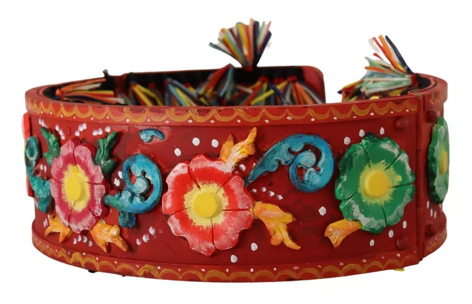 Dolce & Gabbana Mehrfarbig mit Blumenmuster Weite Taille Carretto Damen Gürtel