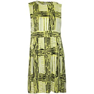 Diane Von Furstenberg Hayley bedrucktes Freizeitkleid aus gelber Baumwolle 7766506897468