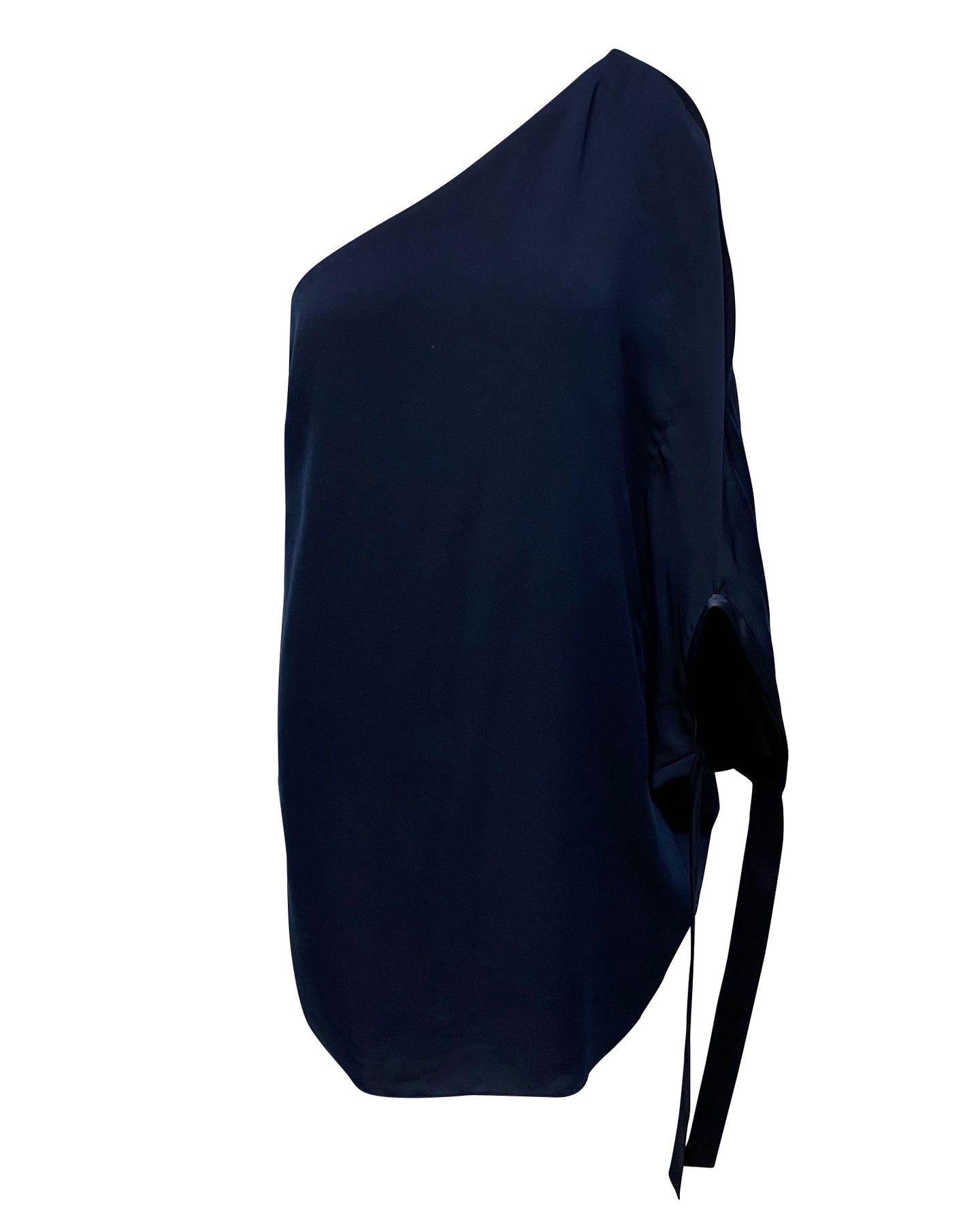 Halston Heritage Einschultriges Kleid aus dunkelblauem Polyester