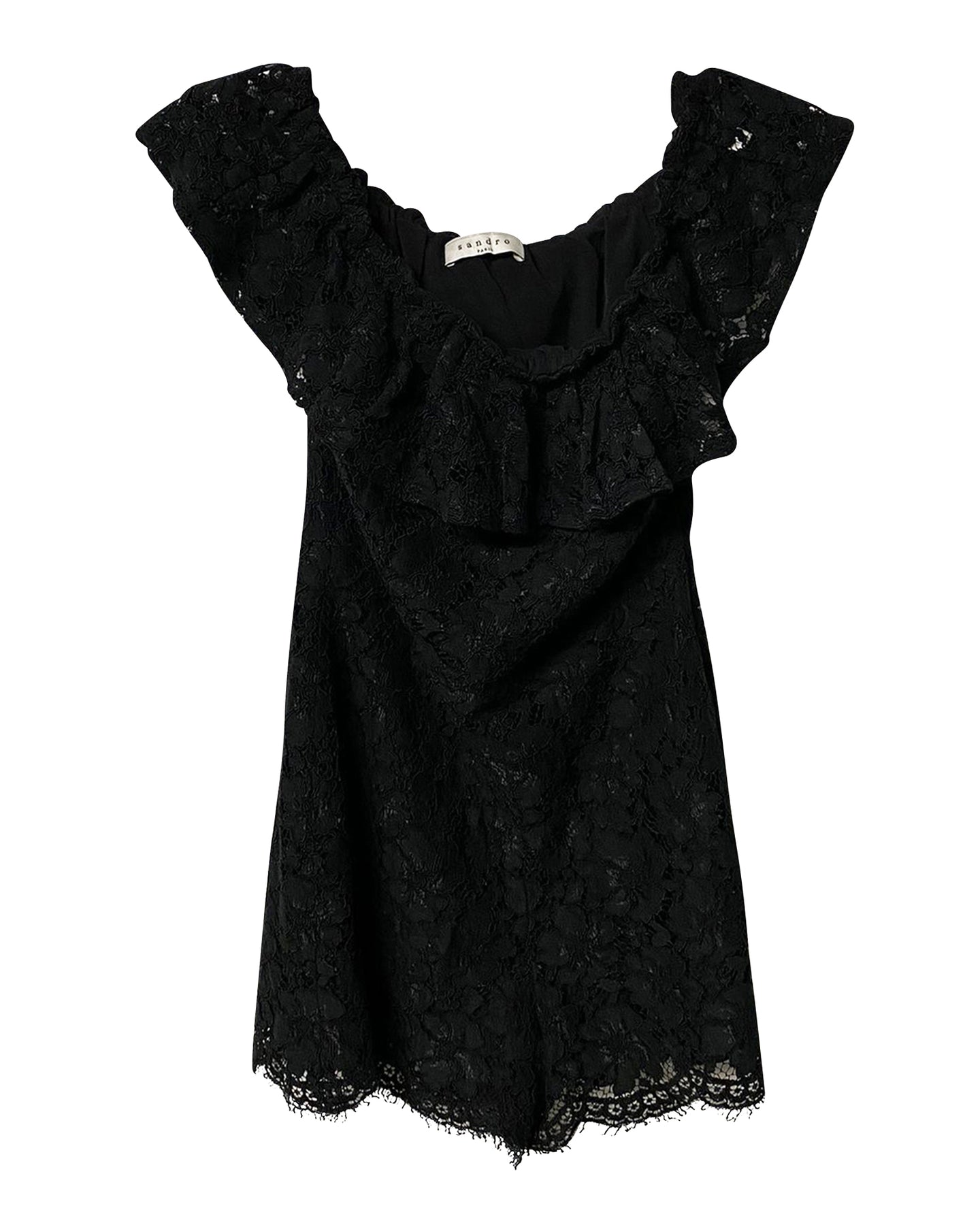 Sandro Schulterfrei Strampler aus schwarzem Polyester