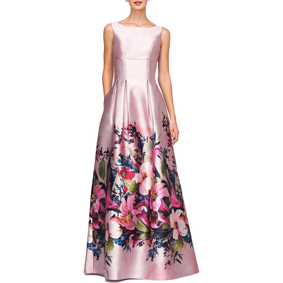 Langes Abendkleid mit Blumenmuster
