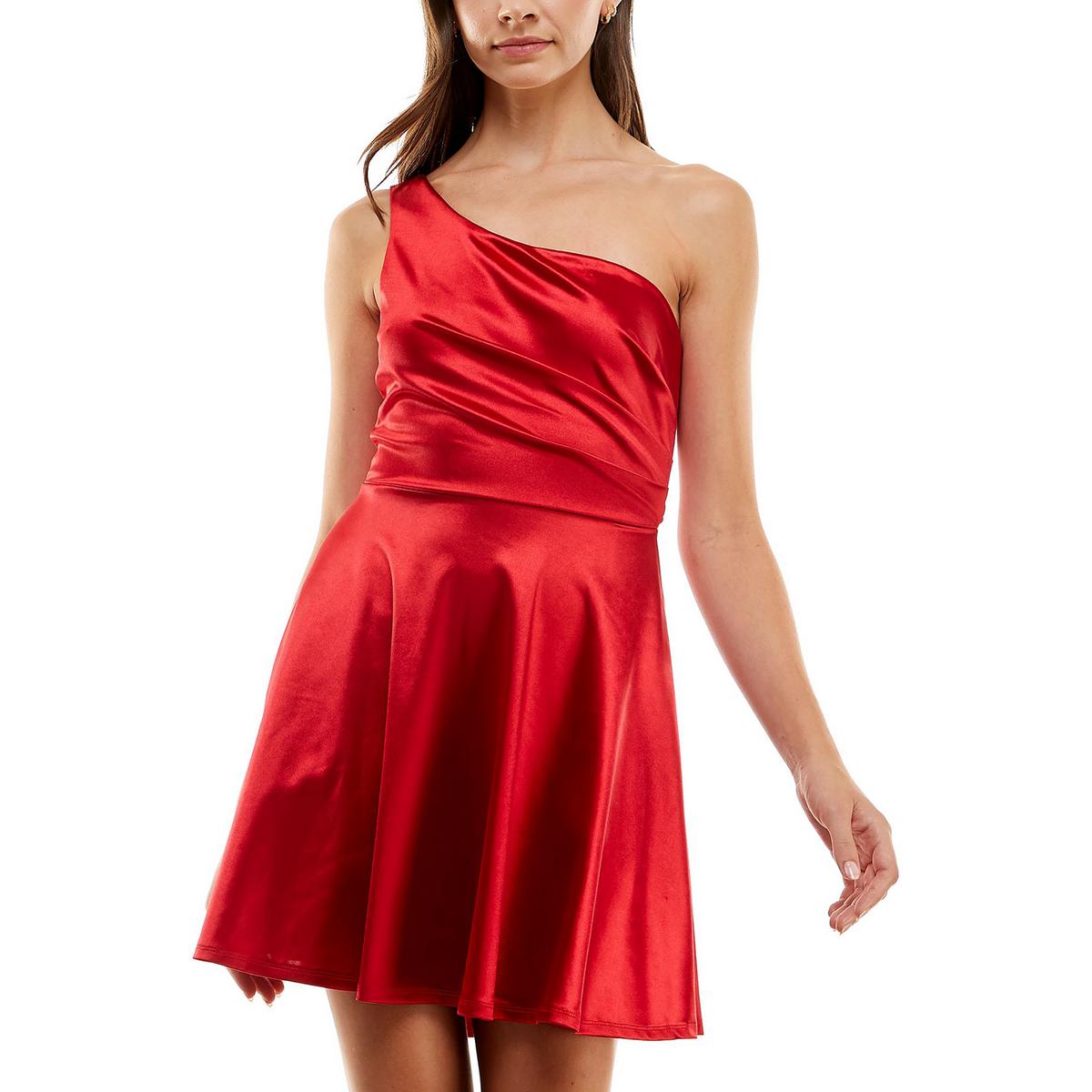 Juniors Ein Schulter Mini Fit & Flare Kleid