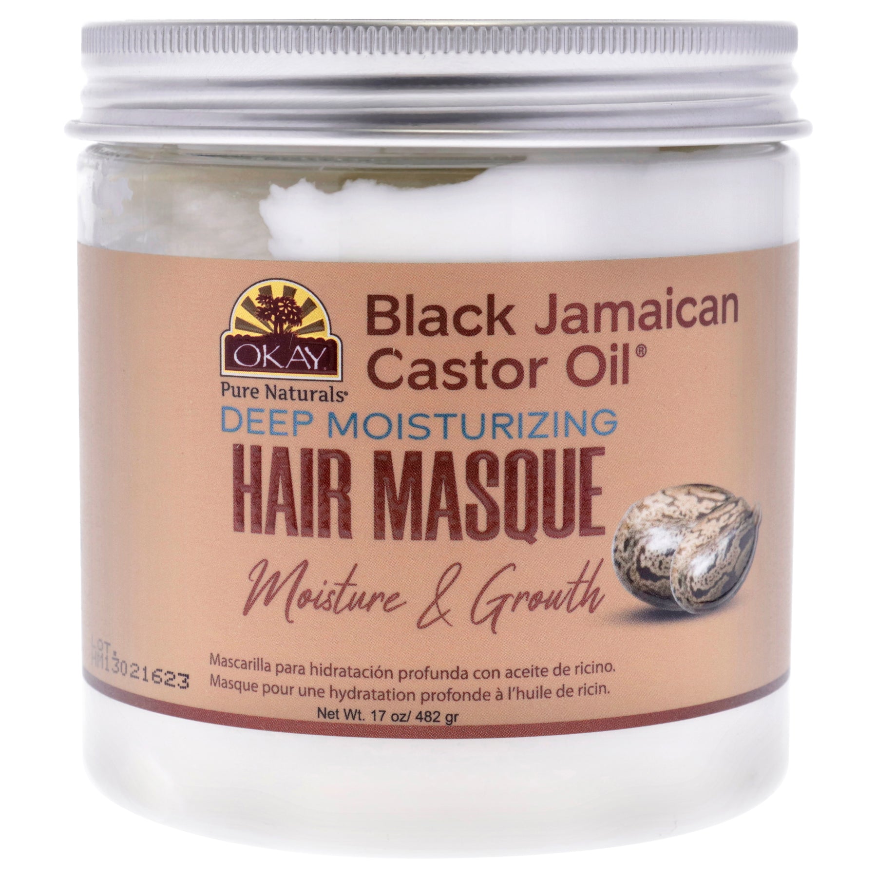 Schwarze jamaikanische Rizinusöl Haar Masque von Okay für Unisex – 17 oz Masque