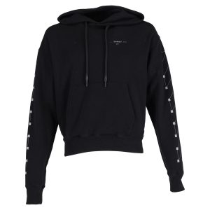 Off-White Back Logo Hoodie aus schwarzer Baumwolle