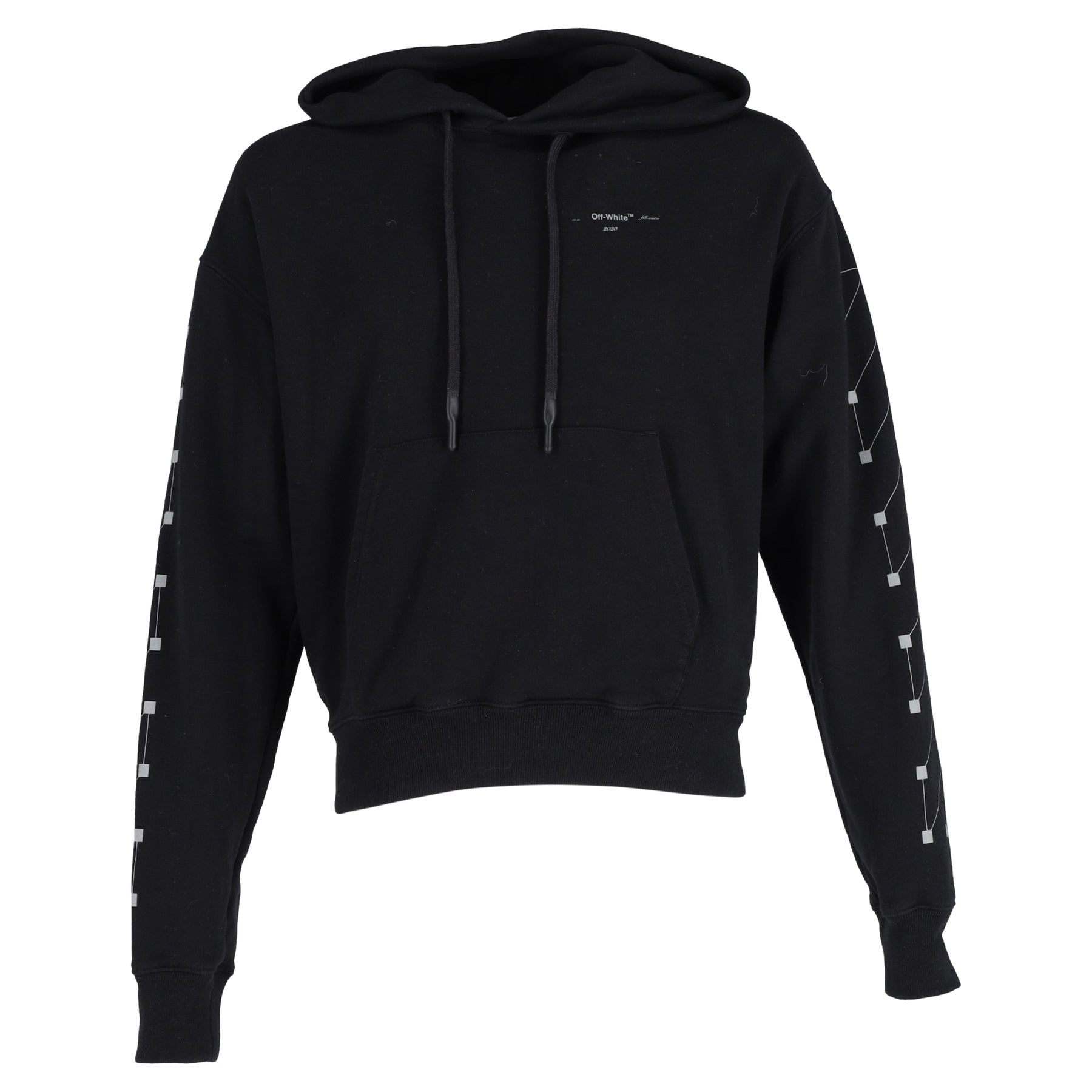 Off-White Zurück Logo Kapuzenpullover aus schwarzer Baumwolle