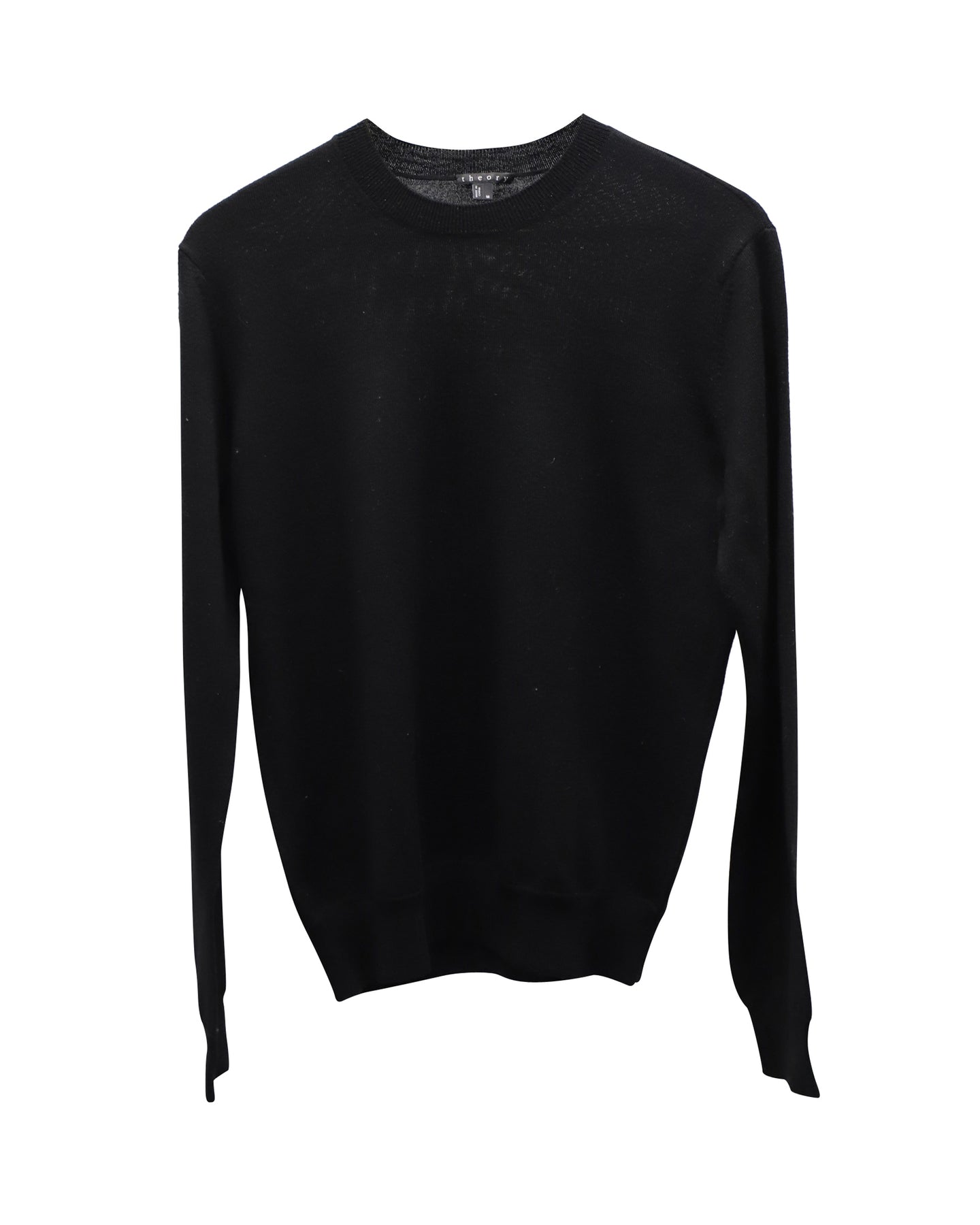 Theory Pullover mit Rundhalsausschnitt aus schwarzer Wolle