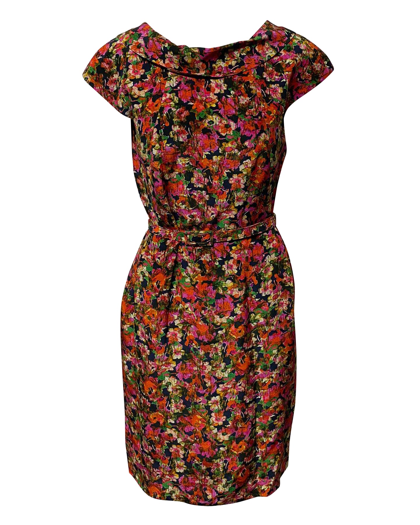 Erdem Kleid mit Gürtel und Blumenmuster Seide