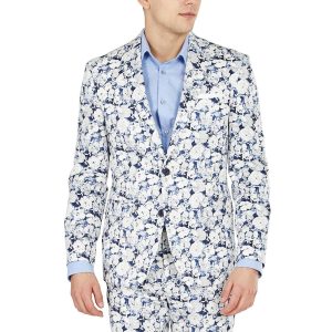 Schmale Passform Blazer mit Blumenmuster