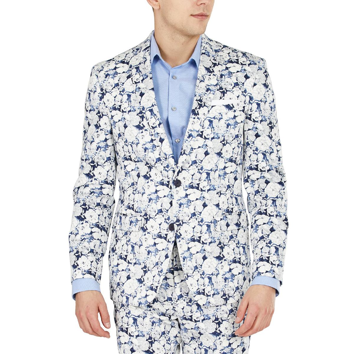 Schmale Passform Blazer mit Blumenmuster