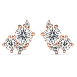 G/VS 2.50Ct Diamant Ohrstecker Bouquet Ohrringe 14k Gold Lab gewachsen 11.5mm