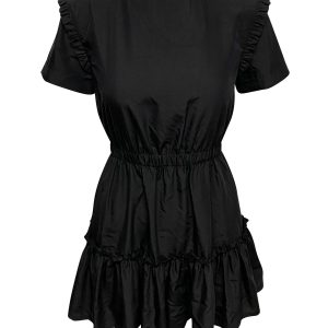 Alice + Olivia Garner Rüschen Minikleid in Schwarz Modal