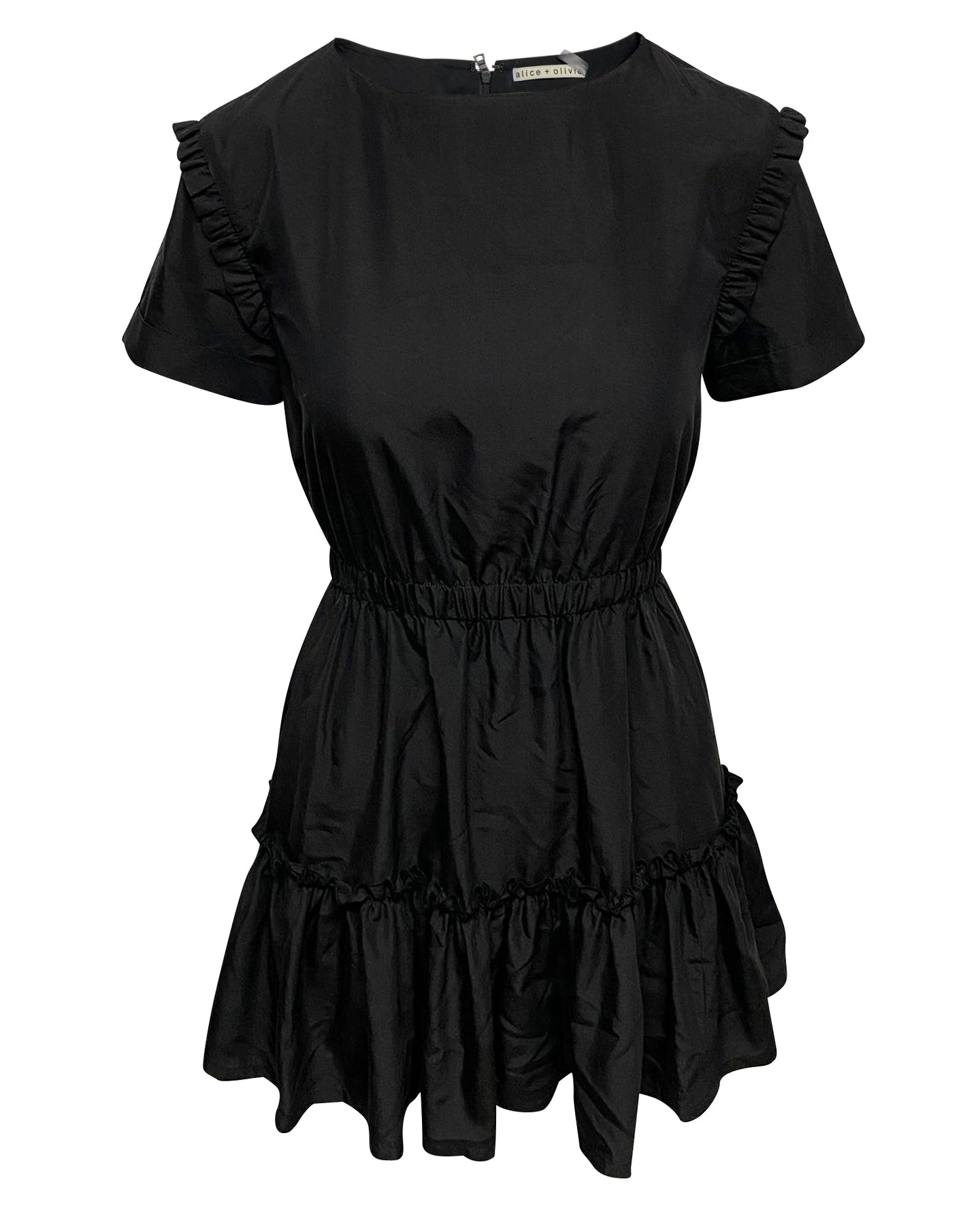 Alice + Olivia Garner Rüschen Minikleid in Schwarz Modal