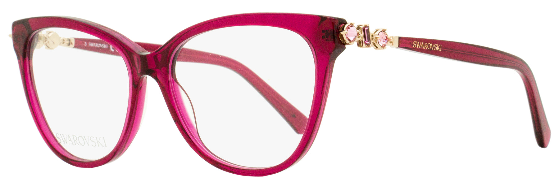 Swarovski Damen Ovale Brille SK5441 071 bordeaux 55mm