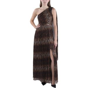 Metallic eine Schulter Abendkleid