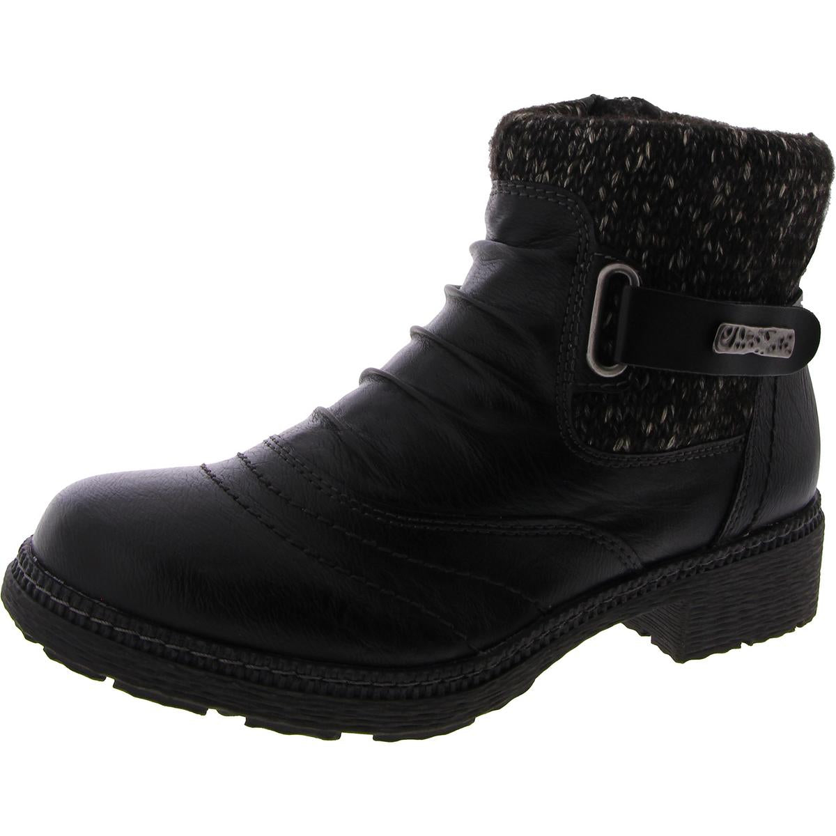 Citrine-B Kunstleder Schnalle Stiefeletten