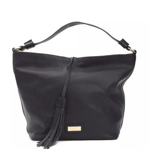 Pompei Donatella Chic Leder Schultertasche mit Logo Damen Detaillierung