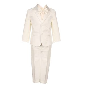Baby Jungen Elfenbein 5 Stück Weste Jacke Hosen besondere Anlässe Tuxedo Anzug 3-24M