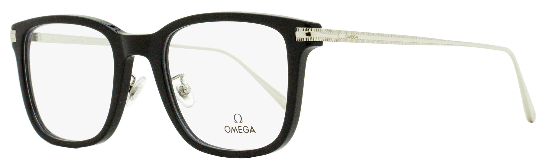 Omega Herren quadratisch Brillen OM5005H 01A Schwarz/Palladium 54mm