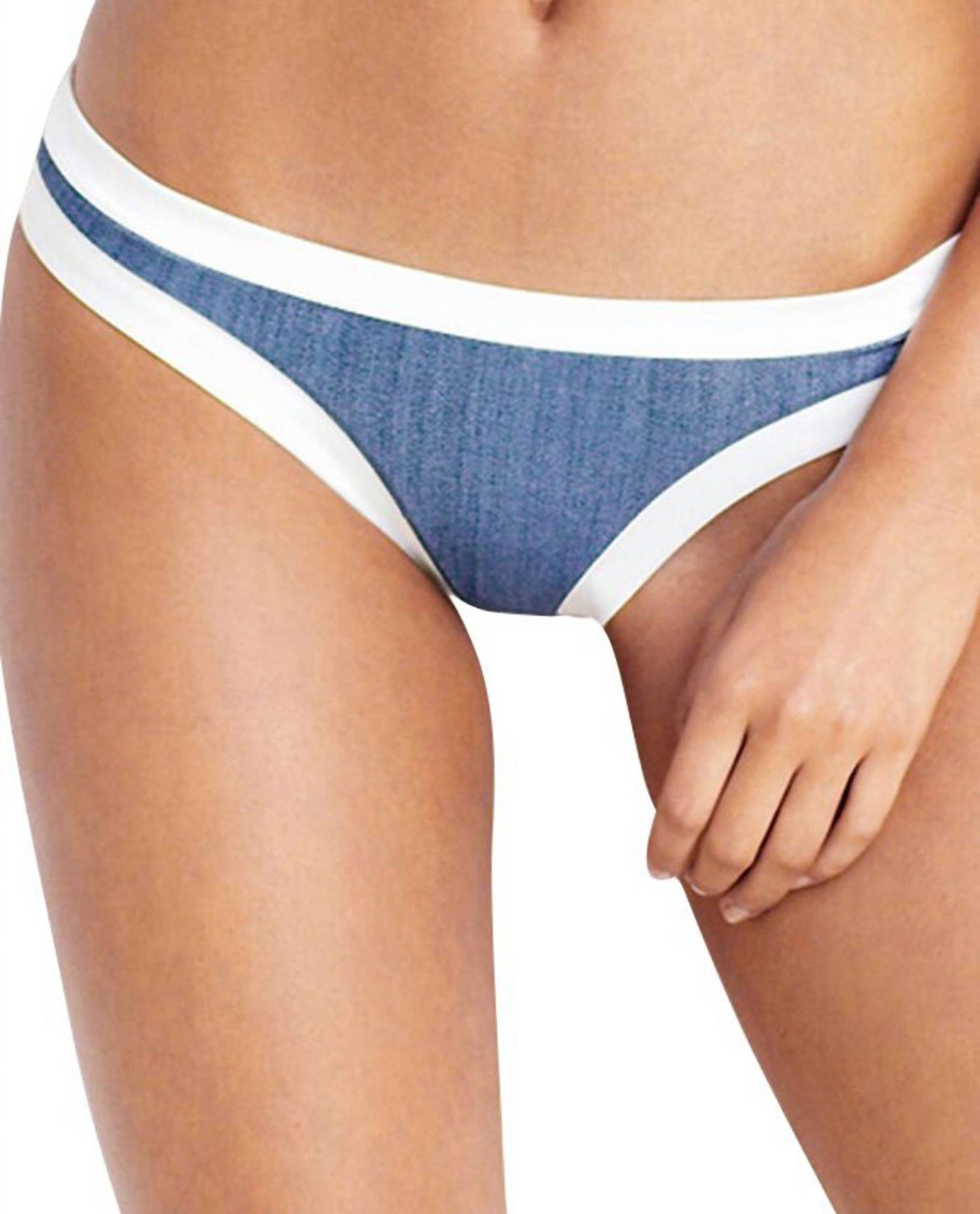 Damen Block Party Hipster Bikini Bottom im Meer Denim